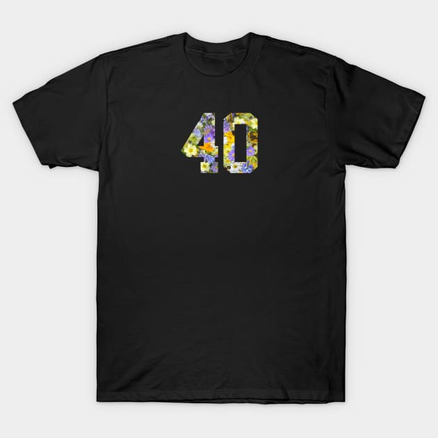 Floral Number 40 T-Shirt by Eric Okore